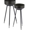 Black Metal Indoor Outdoor Planter Set of 2 - Image 2