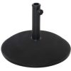 Outsunny 20" 55 lbs Round Cement Umbrella Base Stand Market Parasol Holder with Tightening Knob & Easy Setup, for 1.3"Dia, 1.5"Dia, 1.9"Dia Pole, for Lawn, Deck, Backyard, Garden, Black