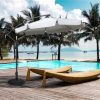 Outsunny 20" 55 lbs Round Cement Umbrella Base Stand Market Parasol Holder with Tightening Knob & Easy Setup, for 1.3"Dia, 1.5"Dia, 1.9"Dia Pole, for Lawn, Deck, Backyard, Garden, Black - Image 2