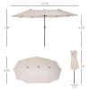 Outsunny 15ft Patio Umbrella Double - Image 3