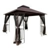 Streamdale Furniture 10x10 Outdoor Patio Gazebo Canopy Tent With Ventilated Double Roof And Mosquito Net - Image 2