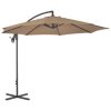 Cantilever Garden Parasol with Steel Pole 118.1" Taupe - Image 2