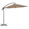 Cantilever Garden Parasol with Steel Pole 118.1" Taupe