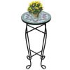 Mosaic Side Table Plant Table Green White - Image 3