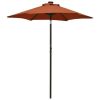 Garden Parasol with LED Lights Terracotta 78.7"x83.1" Aluminum
