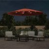 Cantilever Garden Parasol with LED Lights and Steel Pole Terracotta - Image 2