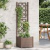 Garden Planter with Trellis 16.9"x16.9"x55.9" PP Mocha - Image 3