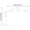 Cantilever Garden Parasol with LED Lights and Steel Pole Terracotta - Image 3
