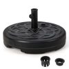 Costway 22'' Patio Fillable Round Umbrella Base Stand Water/Sand Fit Pole 1.5'' & 1.9''