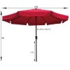 Simplie Fun 10FT Patio Umbrella Market Round With Crank And Push Button - Image 2