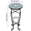 Mosaic Side Table Plant Table Green White - Image 2