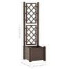 Garden Planter with Trellis 16.9"x16.9"x55.9" PP Mocha - Image 2