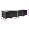 Garden Raised Bed Anthracite 126"x31.5"x30.3" Galvanized Steel - Image 2