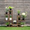 6 Tier Wooden Shelf Storage Plant Rack Stand - Image 3
