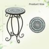 Plant Stand with Weather Resistant Ceramic Tile Tabletop - Image 3
