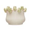 Stoneware Planter with Frog Figurine Rim