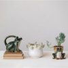 Stoneware Planter with Frog Figurine Rim - Image 2