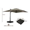 MONDAWE 13ft Square Solar LED Cantilever Patio Umbrella with Tilt for Outdoor Shade - Image 2