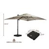 MONDAWE 13ft Square Solar LED Cantilever Patio Umbrella with Included Base Stand & Bluetooth Light - Image 2