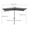 MONDAWE 10ft Rectangular Outdoor Patio Umbrella with Tilt and Crank - Image 3