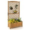 Planter Raised Bed with Trellis for Plant Flower Climbing