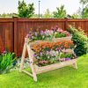 3 Tier Wooden Vertical Raised Garden Bed with Storage Shelf - Image 2