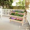 3 Tier Wooden Vertical Raised Garden Bed with Storage Shelf - Image 8