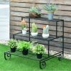 3 Tier Outdoor Metal Garden Planter Holder Shelf - Image 8