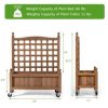 32in Wood Planter Box with Trellis Mobile Raised Bed for Climbing Plant - Image 10