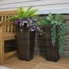 Set of 2 Square Tall Wicker Planters - Image 4