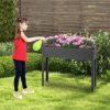 40" Raised Garden Bed with Legs Metal Elevated Planter Box Drainage Hole Backyard - Image 2