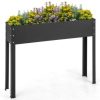 40" Raised Garden Bed with Legs Metal Elevated Planter Box Drainage Hole Backyard