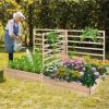 Raised Garden Bed with 3 Trellises with Divided Compartments for Flowers - Image 2