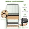 59" Raised Wooden Garden Bed with Metal Trellis Open Storage Shelves Drain Holes - Image 3