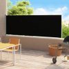 Patio Retractable Side Awning 86.6"x196.9" Black - Image 3