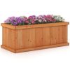 Raised Garden Bed Fir Wood Rectangle Planter Box with Drainage Holes