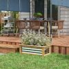 Outsunny Raised Garden Bed, Wood Reinforced Metal Planter Box, 2.6' - Image 2