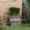 Outsunny 46" Wooden Raised Garden Bed with Trellis for Vegetables - Image 2