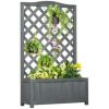 Outsunny 46" Wooden Raised Garden Bed with Trellis for Vegetables