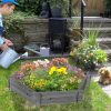 Outsunny Wooden Raised Garden Bed Hexagon Screwless Planter - Image 2