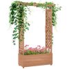 Outsunny 70.75" Raised Garden Bed with Trellises & Roof, Drainage & Filter