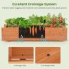 Raised Garden Bed Wood Rectangular Planter Box with 2 Drainage Holes - Image 6