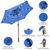 9' Solar LED Lighted Patio Market Umbrella Tilt Adjustment Crank Lift - Image 3