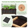 59" Raised Wooden Garden Bed with Metal Trellis Open Storage Shelves Drain Holes - Image 4