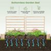 Raised Garden Bed with 3 Trellises with Divided Compartments for Flowers - Image 6