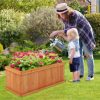 Raised Garden Bed Fir Wood Rectangle Planter Box with Drainage Holes - Image 7