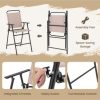4PCS Patio Bistro Set Folding Counter Height Chairs Round Bar Table& Umbrella - Image 4