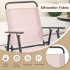 4PCS Patio Bistro Set Folding Counter Height Chairs Round Bar Table& Umbrella - Image 5