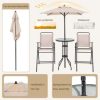 4PCS Patio Bistro Set Folding Counter Height Chairs Round Bar Table& Umbrella - Image 6