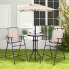 4PCS Patio Bistro Set Folding Counter Height Chairs Round Bar Table& Umbrella - Image 8